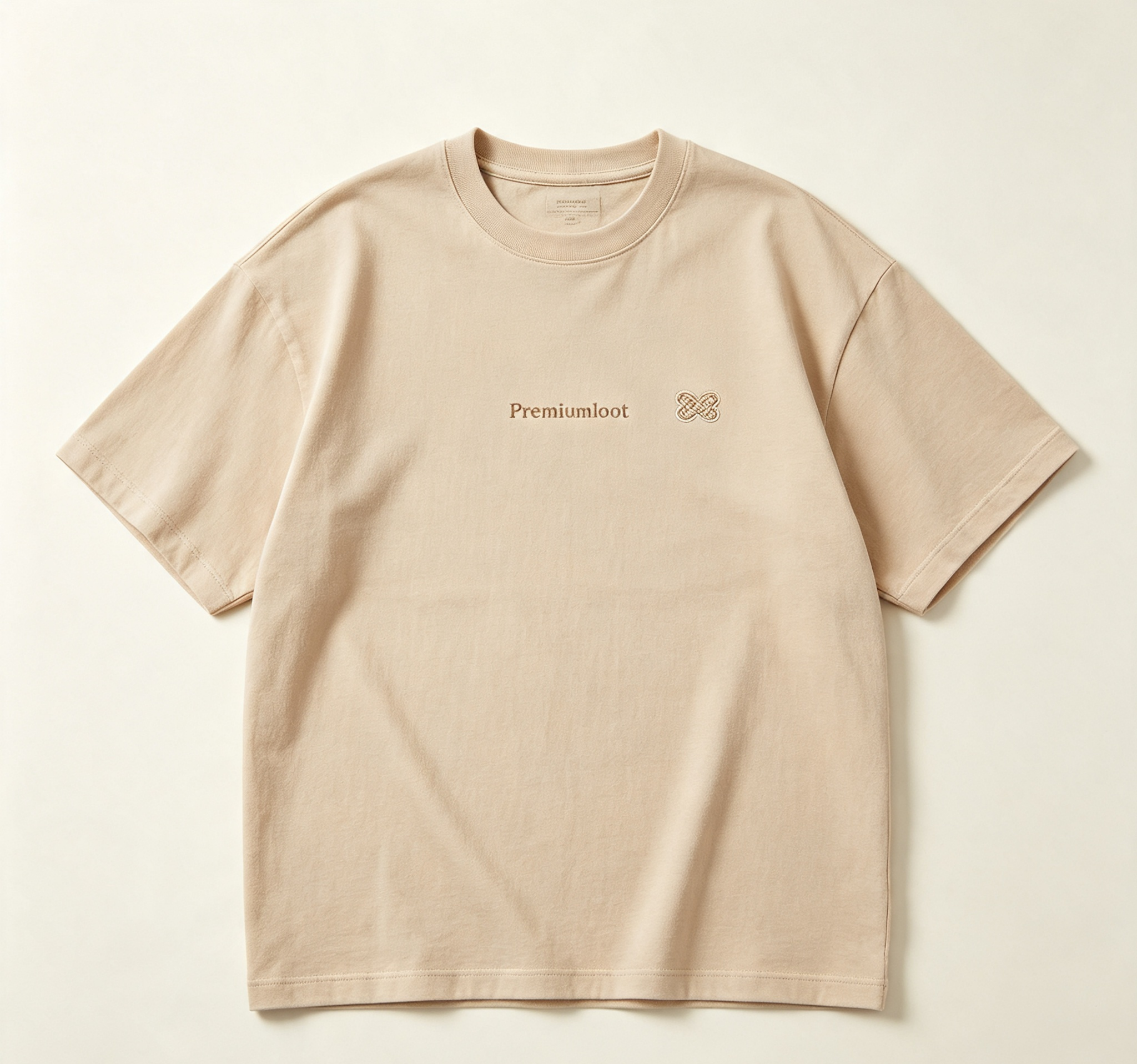 PremiumLoom Milk Coffee Unisex Relaxed Drop Shoulder Basic Tee