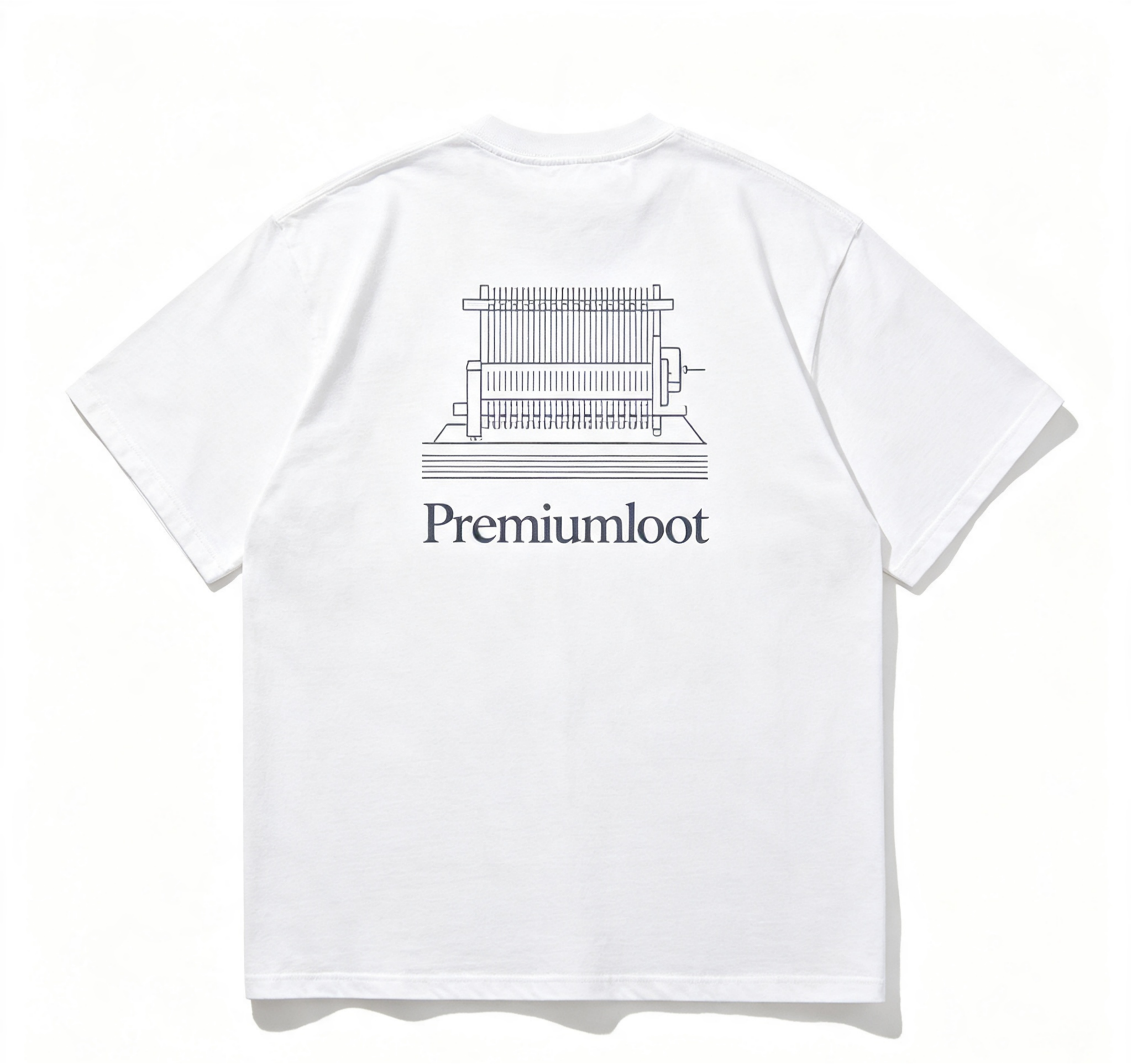 PremiumLoom White Heavyweight Oversize Back Print Statement Streetwear Tee