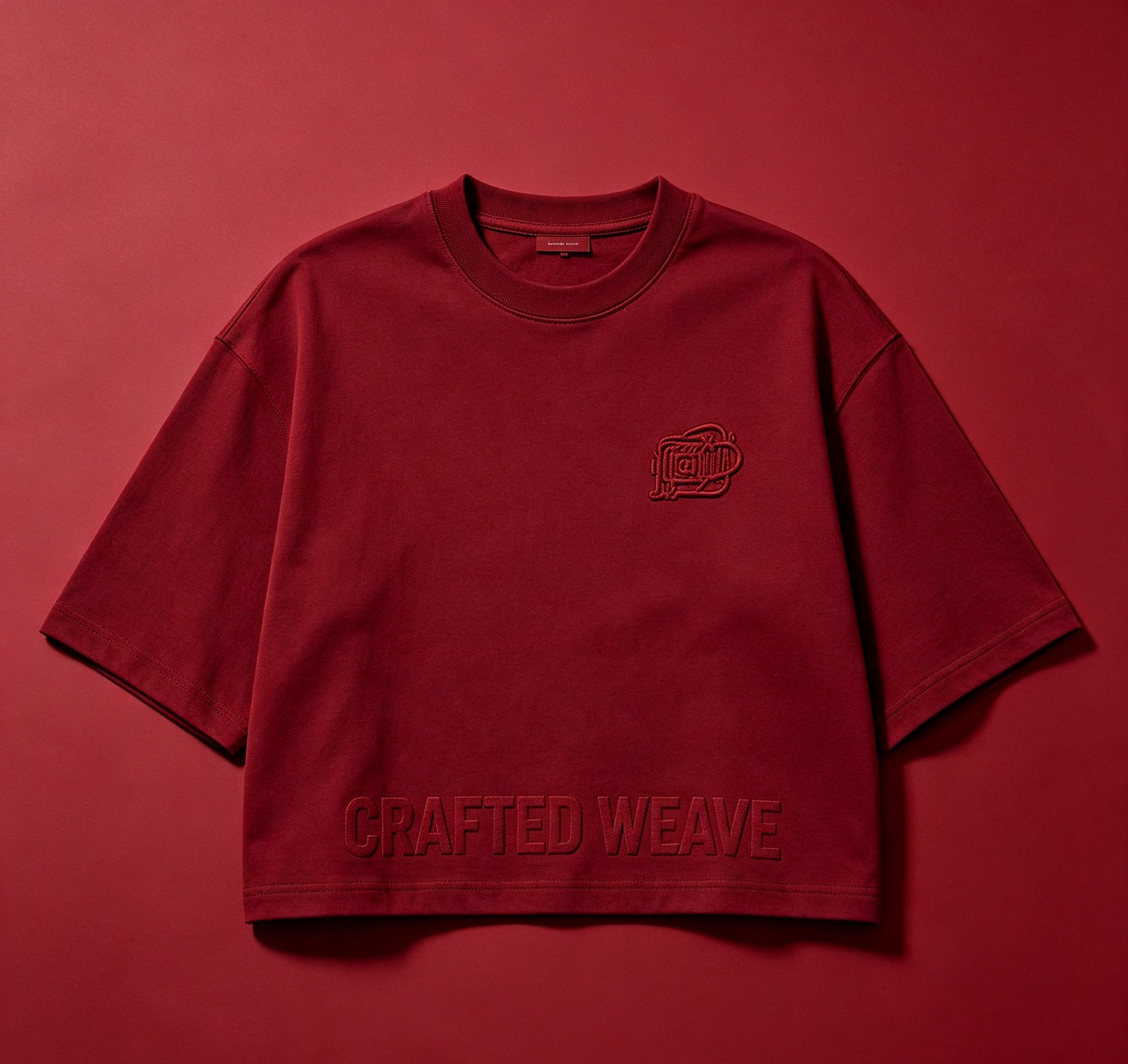 PremiumLoom Burgundy Boxy Cropped Vintage Americana Streetwear Tee