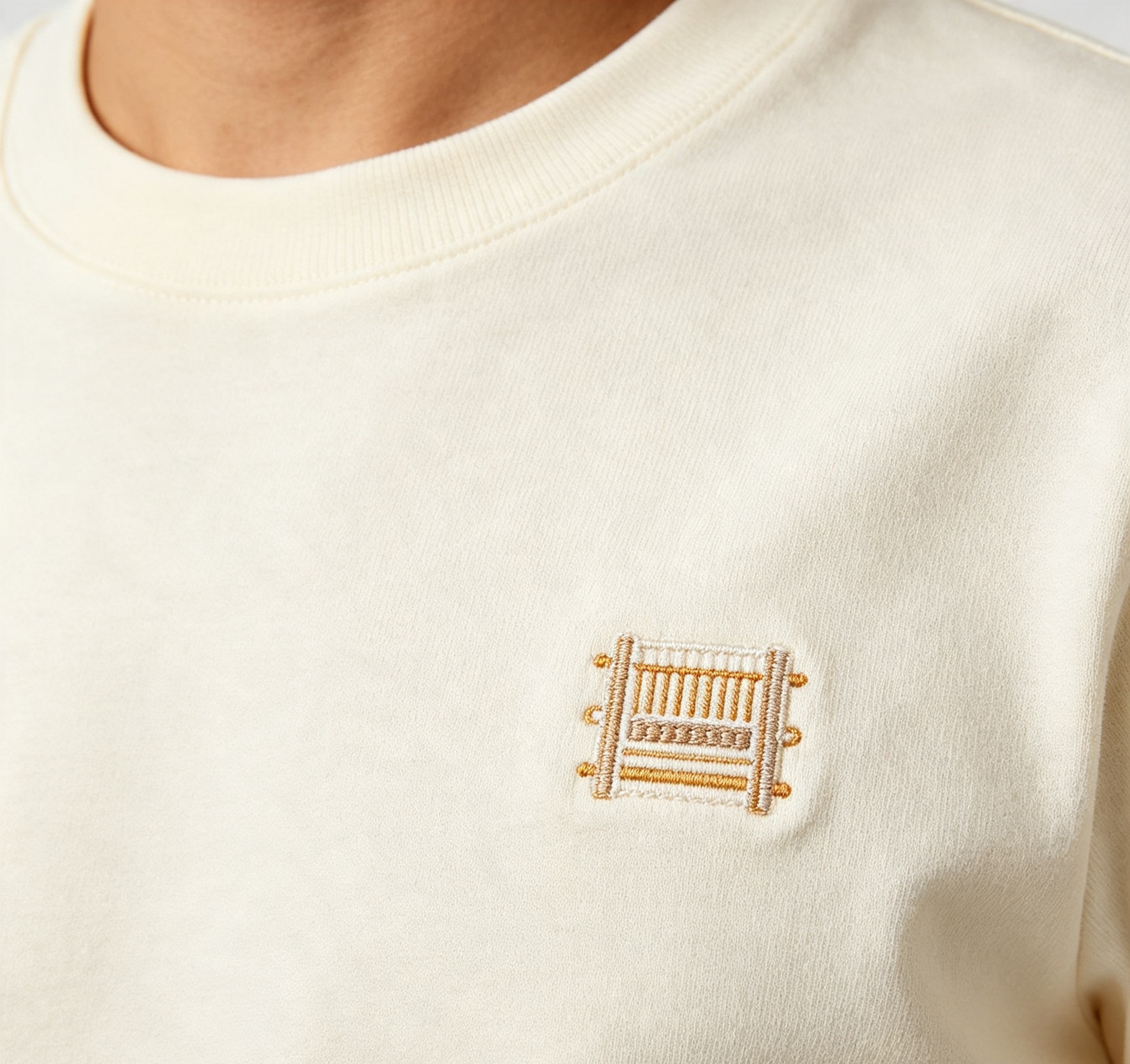 PremiumLoom Charcoal Off-White Color Block Retro Raglan Sleeve Casual Tee