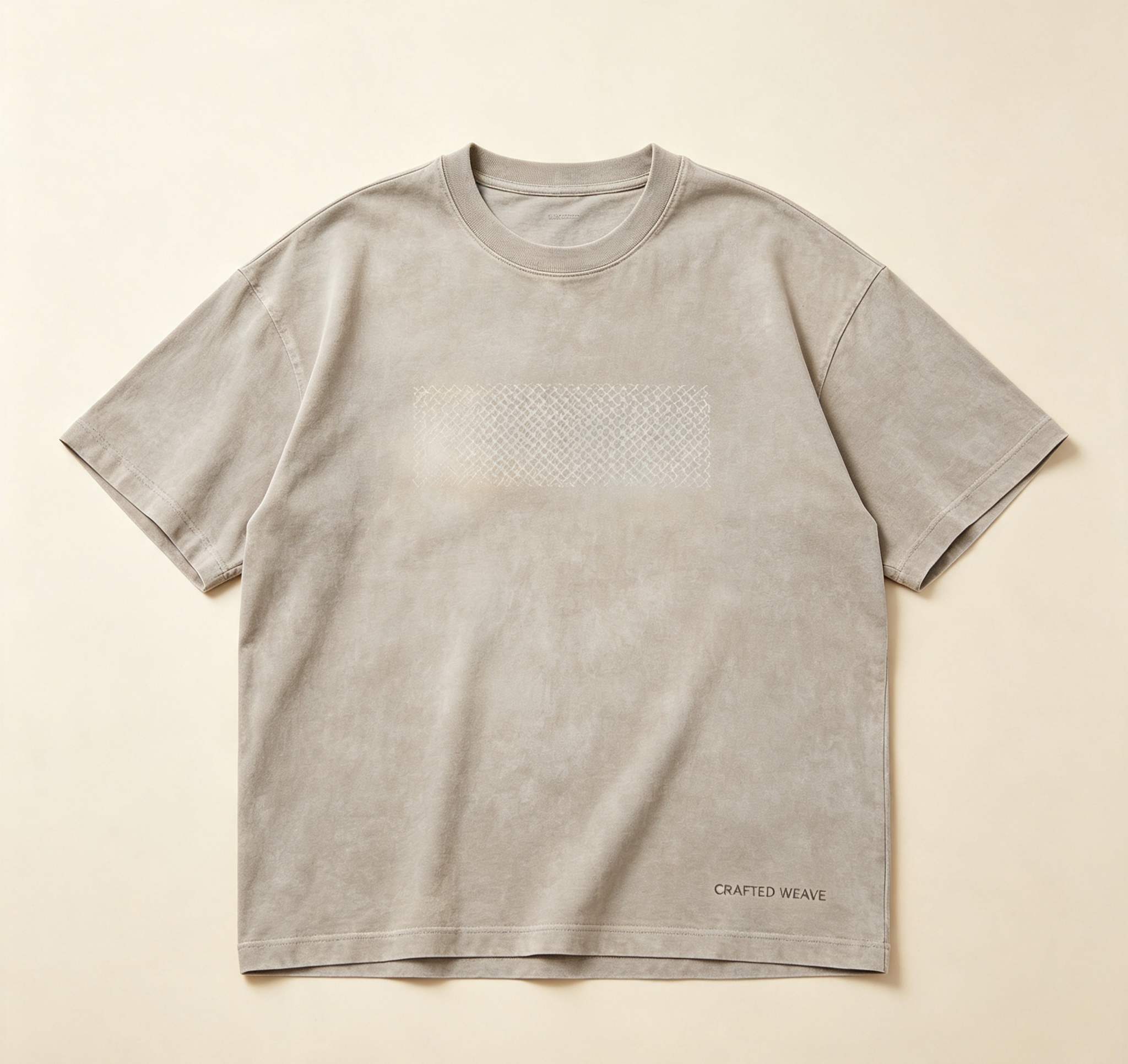PremiumLoom Vintage Washed Oatmeal Oversized Garment Dyed Casual Tee